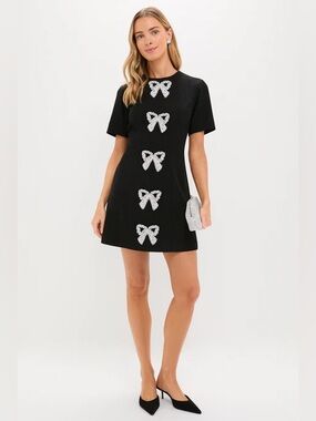 NWT Hyacinth House Beaded Bows Bernadette Mini Dress Sz XS